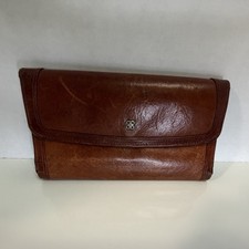 Bosca brown leather bifold wallet with a checkbook vintage