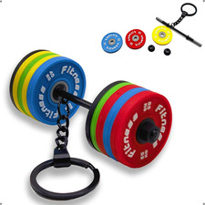 Fitness Keychain Gym Mini Barbell Keychain Weightlifting Keyring Silicone Motiva