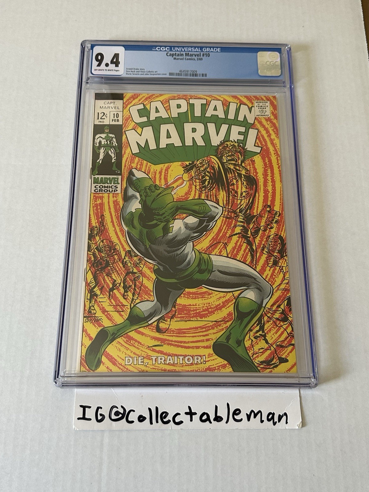 Captain Marvel #10 CGC 9.4 Universal Slab Carol Danvers 1969