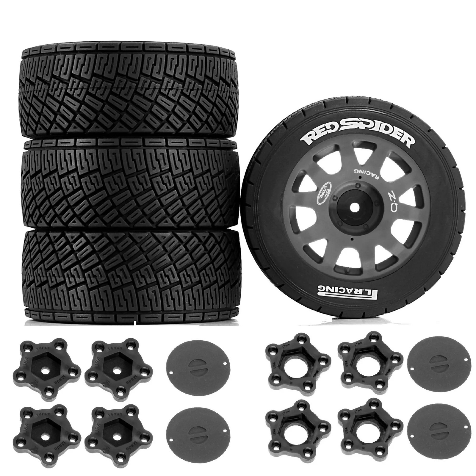 100mm 1/7 1/8 RC Rally Off-Road Car Tires with 14mm 17mm Wheel Hex for ARRMA