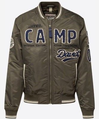 Camp David men's jacket between-seasons jacket bomber jacket olive green khaki size S M XL NEW