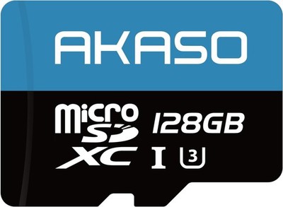 AKASO 128GB microSDXC Speicherkarte - bis zu 100MB/s, C10, U3, Full HD, 4K,... 
