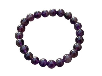 Amethyst Crystal Bead Bracelet 8mm, Wholesale Genuine Purple Amethyst Stretch Ge