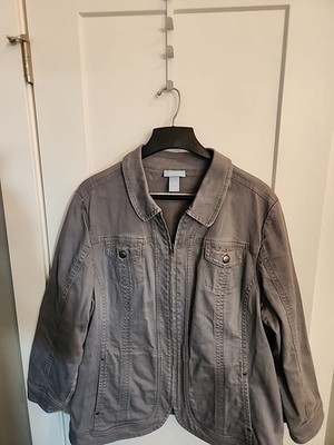 Lizz & Me Casual Gray Denim Jacket with Button Pockets Size 3X 26/28W
