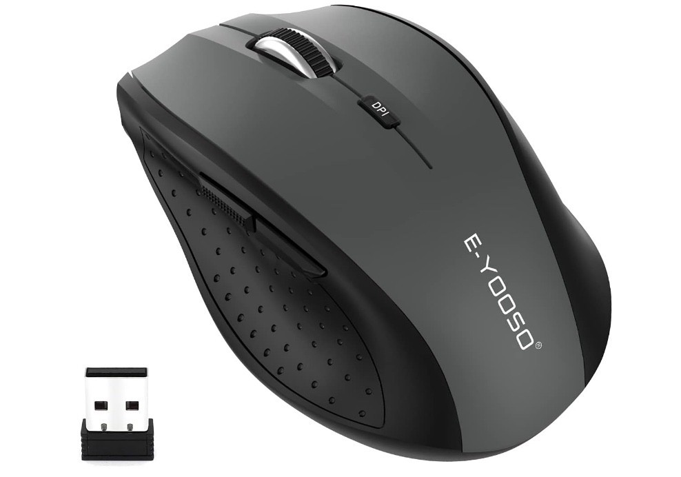 Slim Wireless Mouse for Laptop with 6 Buttons and Silent Click