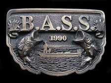 RL15127 VINTAGE 1990  BASS ANGLER SPORTSMAN SOCIETY  FISHING BELT BUCKLE