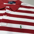 Vintage Polo Ralph Lauren Red/White Striped Polo Shirt Classic Fit Sz: L