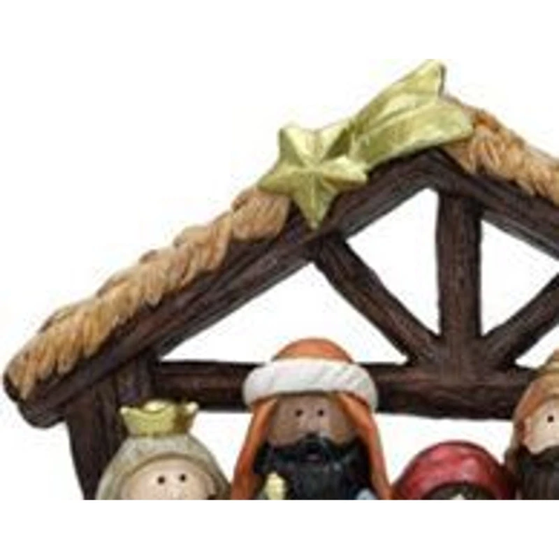 Natività Piccola Presepe in Resina BRANDANI Capanna Sacra Famiglia 21 cm Natale, fotografia 4 di 9