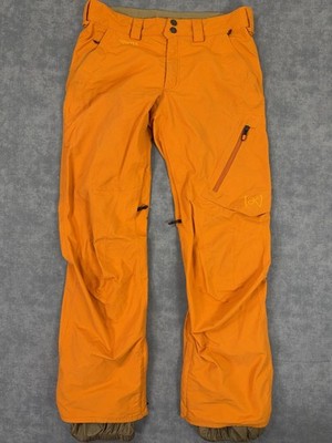 Burton [ak] GORE-TEX Snow Pants Mens Medium Orange Ski Zip Pockets Lined