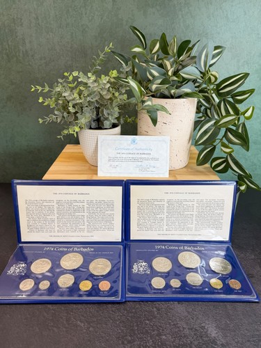 1974 Coinage of Barbados, Uncirculated Specimen Set Minted at the Franklin Mint