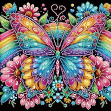 5D Butterfly Special Shape Diamond Art Kits for Adults 11.8X11.8In