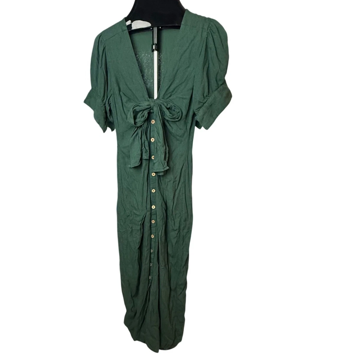 free people green dresses Free People Velvet + Lace Emerald Dress (0) – The Thrifty Hippy main image 1
