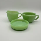 Vintage Jadeite Lot:  FIre-King Jane Ray Creamer & Restaurant Mug + Mosser Bowl