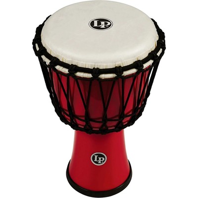 LP World Rope-Tuned Circle Djembe, 7 in. Red