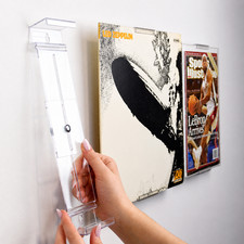 AlbumMount Record Album Frame - Adjustable Wall Mount or Shelf Stand Clear