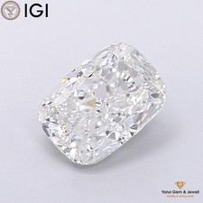 IGI Certified 2.00 Carat CVD Lab Grown Diamond Cushion Cut E Color VVS2 Clarity