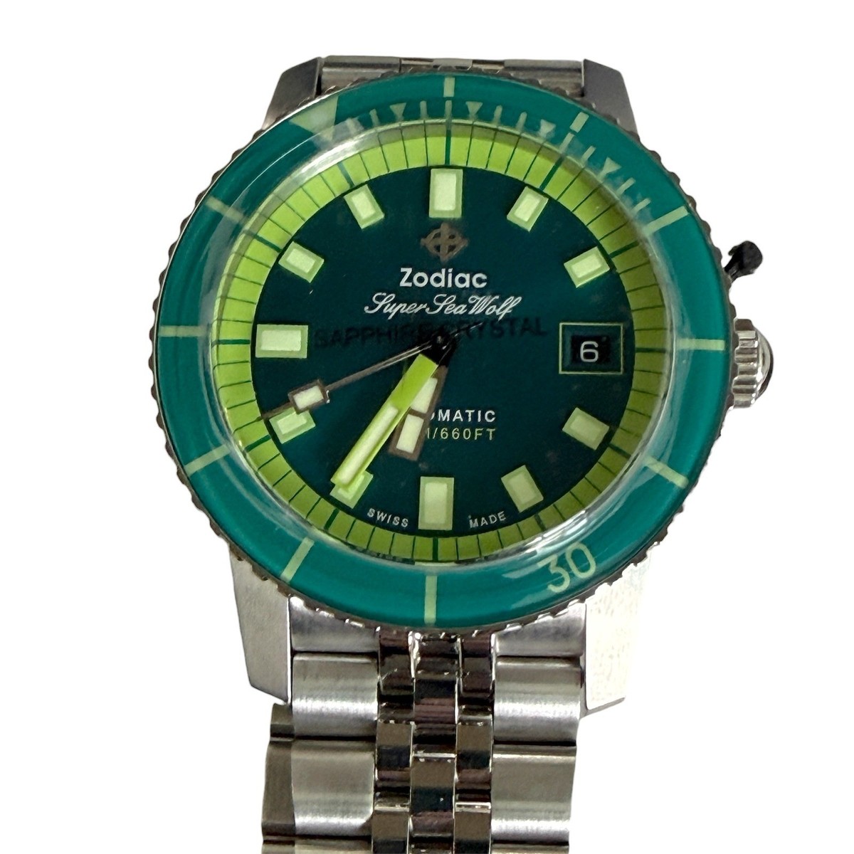 Zodiac Super Sea Wolf Compression Diver Automatic Green Silver