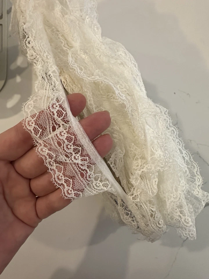 Винтажный 80-х катушка оптом кружева белый и кремовый, страна, бабушка ядро, шитье (3) - Изображение 3 из 4
