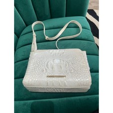 Brahmin Leather White Croc Embossed Purse