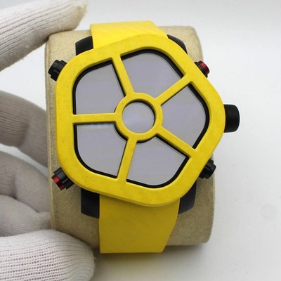 Jacob & Co. Ghost Steel Carbon Bezel Yellow Quartz Watch GH100.11.NS.PC.ANH4D
