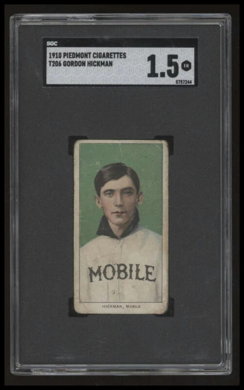 1909 T206 GORDON HICKMAN FAIR PIEDMONT 350 SL SGC 1.5 BASEBALL MOBILE SEA GULLS