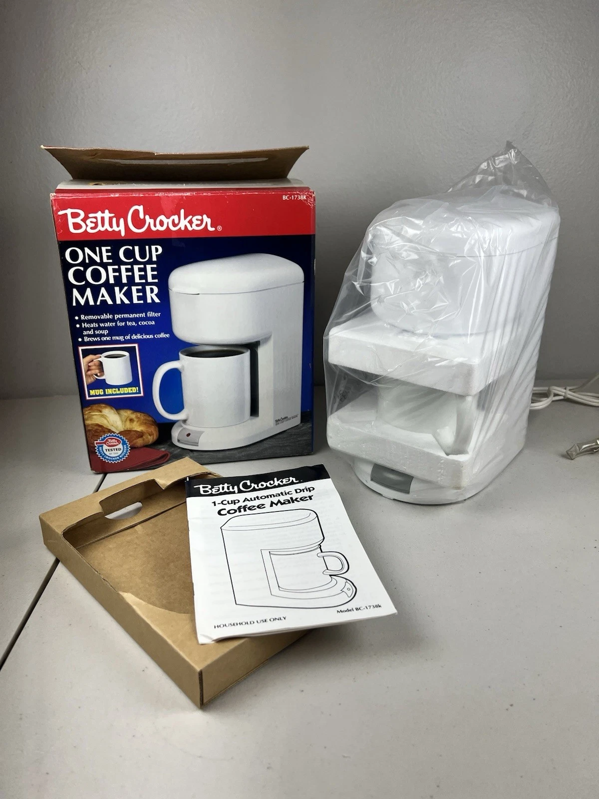 Betty Crocker One Cup Coffee Maker BC-1738K New Open Box