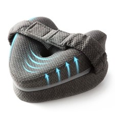 Memory Foam Knee Pillow for Side Sleepers Hip Pain with 1 Pack, Grey