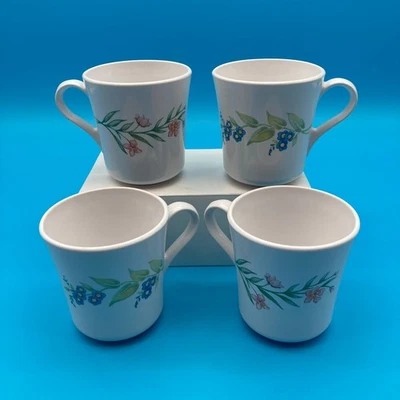 Set of 4 Vintage CorningWare Corelle My Garden Mugs Pink Blue Floral Coffee Cups - image 1 of 4