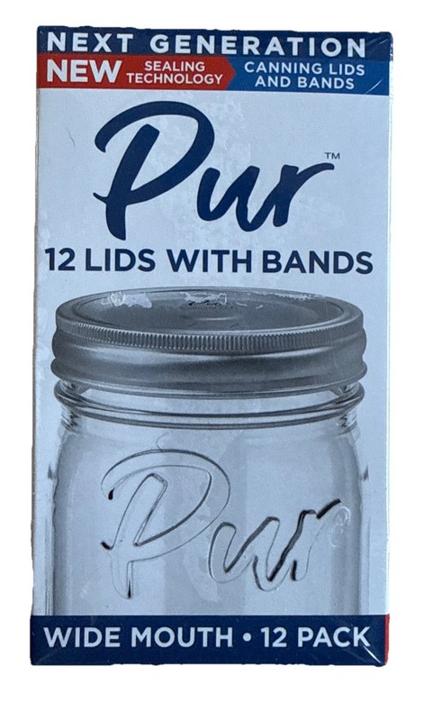 Pur Mason jar Lids with Bands, Canning Jar Lids and Bands Set - Wide Mouth. F...