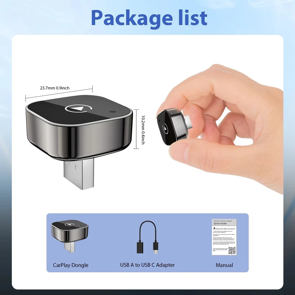 2-in-1 Wireless CarPlay Android Auto Adapter Plug & Play USB for iPhone Android - image 3 of 4