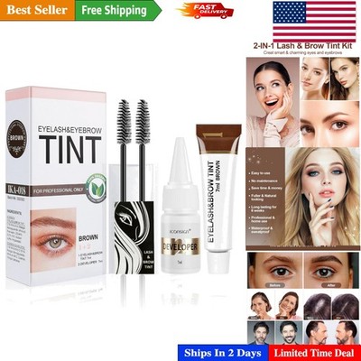 Professional 2-In-1 Eyelash & Eyebrow Kit for Effortless Beauty - Natural Brown