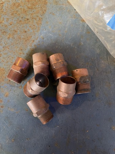 Lot of 7 - 3/4" Copper Male Adapter CxMIP Sweat x Thread Plumbing