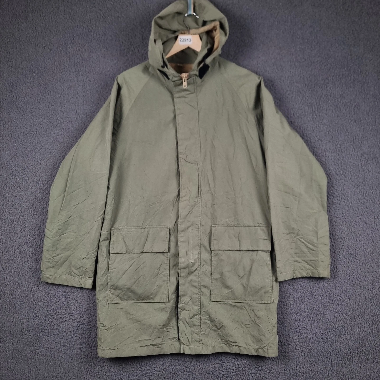 Vintage ORVIS Jacket Mens S Small Green Goretex Hooded Rain Coat Fishing 80s