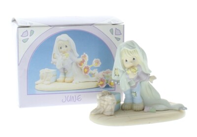 Precious Moments Figurine Miniature Monthly Figurine June Bride Little Girl