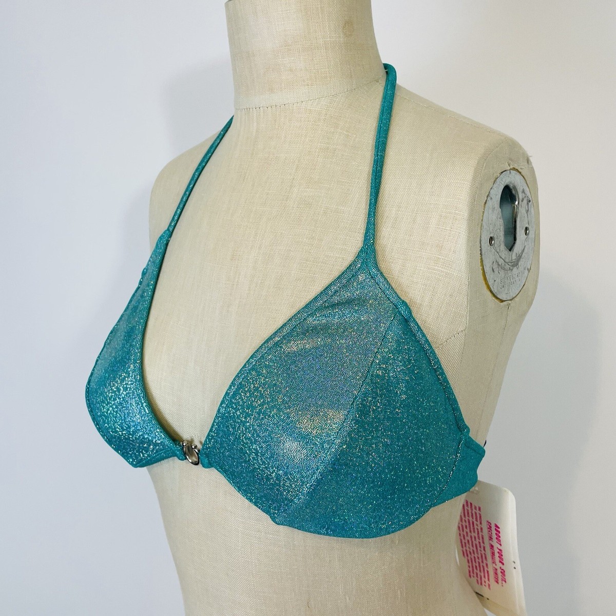 Vintage Venus Marine Sparkle Bikini Top Women's Size B Cup
