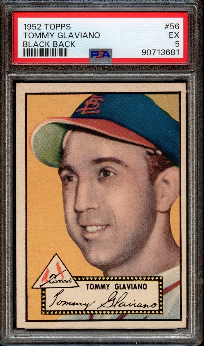 BB - 1952 Topps - #156 - Tommy Glaviano Black Back - PSA 5 - EX | eBay