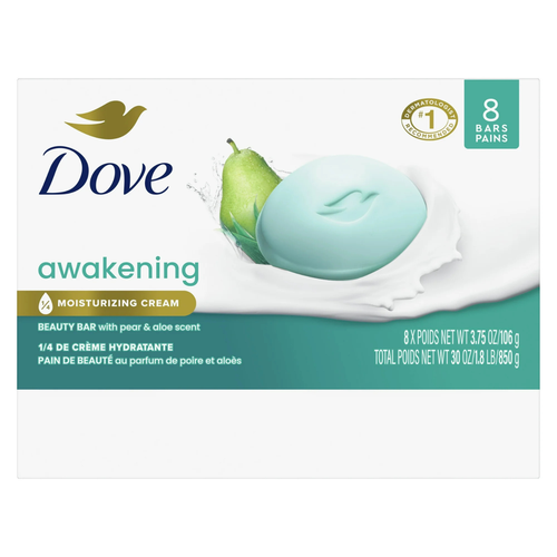 Dove Awakening Gentle Beauty Bar Soap All Skin Type, Pear and Aloe, 3.75 oz NEW - Picture 11 of 12