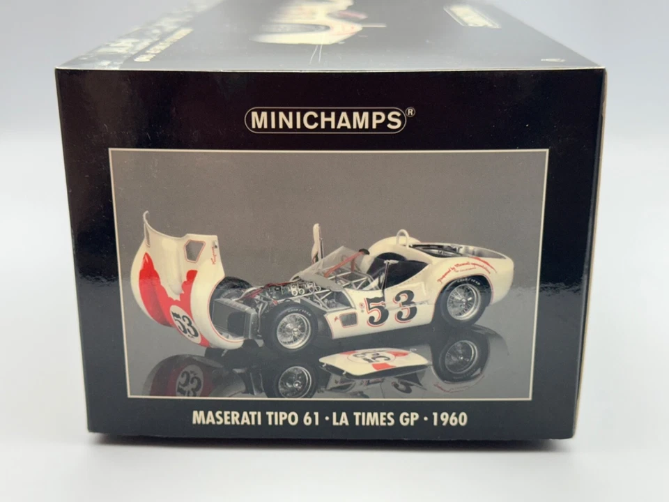 Minichamps 1960 Maserati Tipo 61, LA TImes GP, 1:18, Excellent, Boxed - Image 4 of 4
