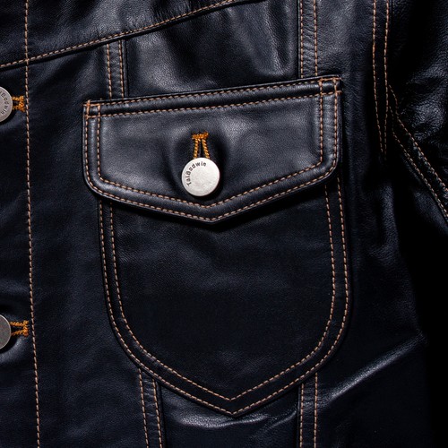 Men's Lightweight Soft Goatskin Genuine Leather Casual Leather Slim Jacket Black - Picture 14 of 18