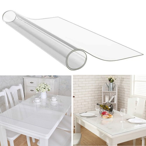 2mm Thick Clear Transparent Vinyl PVC Tablecloth Table Protector