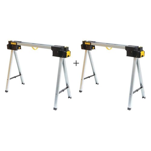 DEWALT Hand Tool 2-Piece Saw Horse Metal Folding W/ Flip Handle+Anti-Slip Pad - 第 1/8 張圖片