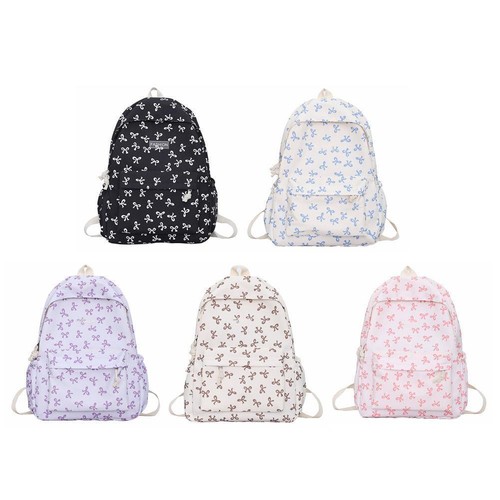 Nylon Schoolbag Cute School Bags for Girls Teen Bow Backpack Causal Travel E9N5 - Picture 8 of 29