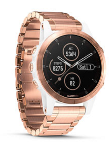 Garmin fenix 5S Plus Sapphire White with Rose Gold Metal Band spotify heart  rate | eBay