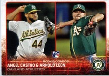 2015 Topps Update #US193 Angel Castro & Arnold Leon Oakland A's Rookie Combos
