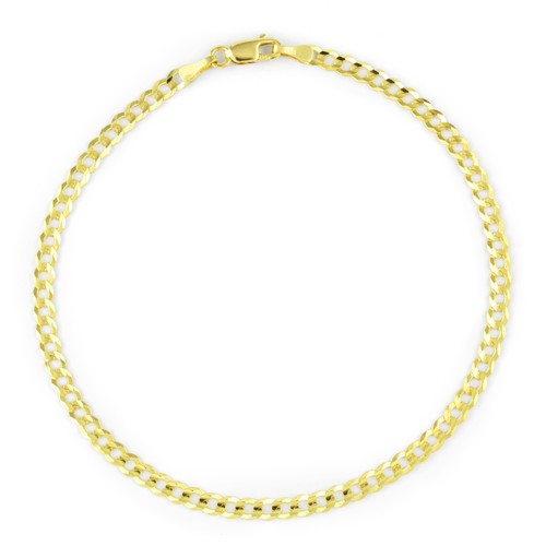 14k Yellow Gold Solid 2.5mm Curb Cuban 