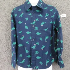 Tucker + Tate Holiday Dinosaur Shirt Unisex 4 Navy 100% Cotton TOP ONLY  #4277