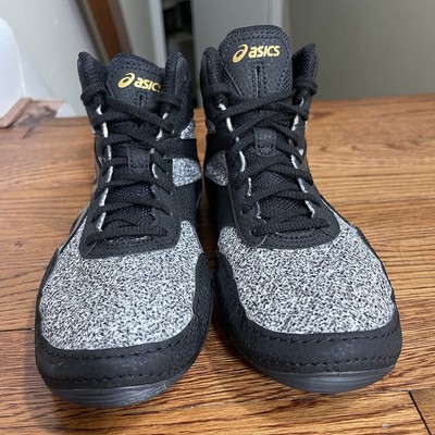 Asics Matflex 6 Athletic Wrestling Shoes Black Gray Gold