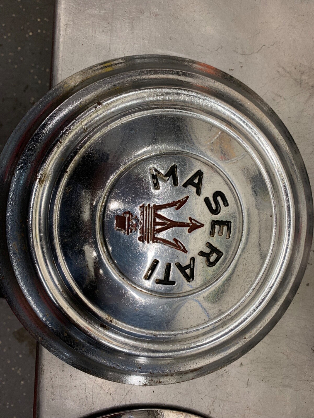 3 Original Maserati hub caps from early A6G.