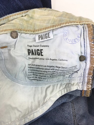 Paige Womens 28 Ankle Jeans Skyline Peg Blue Denim Dark Wash Stretch USA - Picture 4 of 7