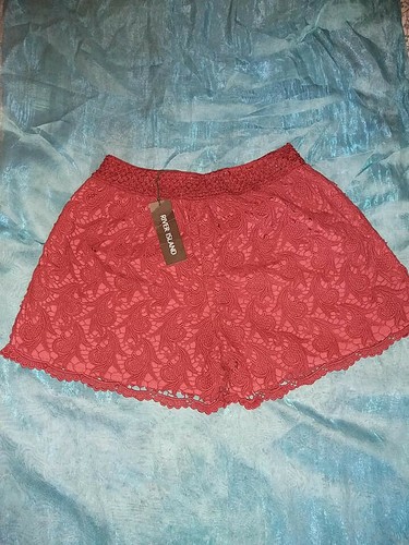 RIVER ISLAND Burgundy Lace SHORTS Brand New Women UK Size 6/8 - Picture 8 of 9